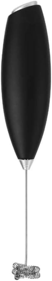 Milk Frother Wand - Powerful Electric Hand Whisk and Mini Blender for Coffee, Matcha and Protein Shakes - Includes 2 AA Batteries - Durable, Easy to Clean and Fast Frother (Black)