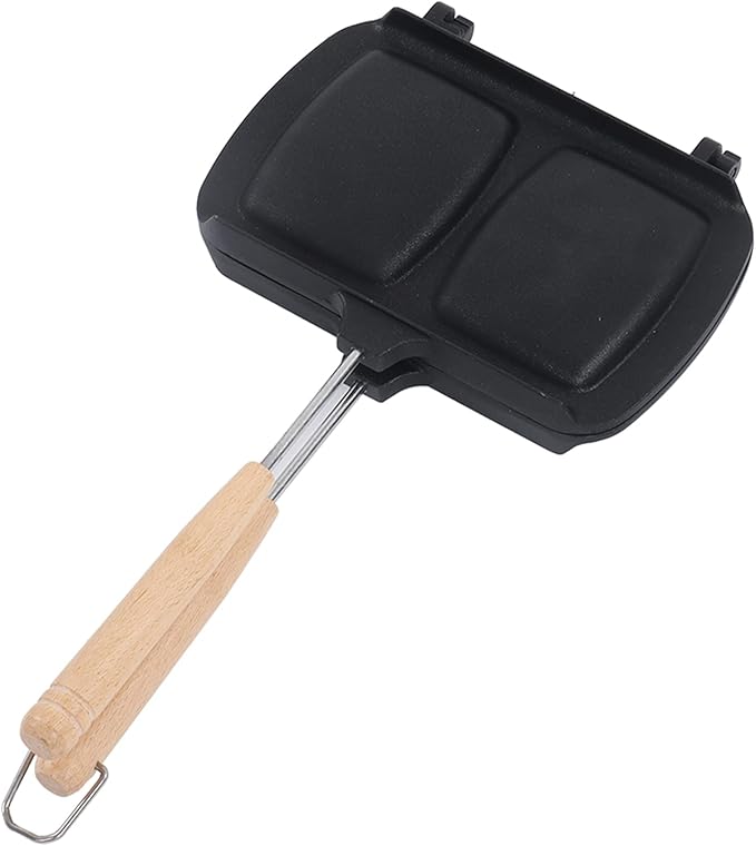Topyond Double Sandwich Maker, Sided Nonstick Panini Press Breakfast Sandwich Maker, Grilled Cheese Maker with Removable Handles, Aluminum Alloy Material, Easy to Clean