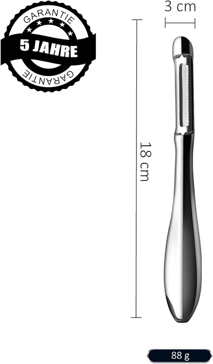 Vegetable Peeler, Premium Stainless Steel Potato Peeler, High Tensile Ultra Sharp Blade Fruit and Food Slicer, I Shaped with Ergonomic Non-Slip Handle, Dishwasher Safe with 5 Years Warranty