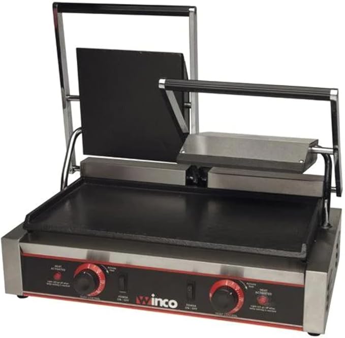 Winco Double Commercial-Grade Sandwich Grill Press