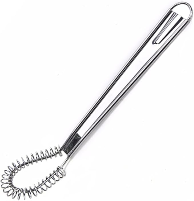 Best Utensils Stainless Steel Mini Egg Whisk Beater Handheld Milk Frother Foamer Foaming Creamy Coffee Mixer Spring Sauce Blender Kitchen Accessories, Pack of 2