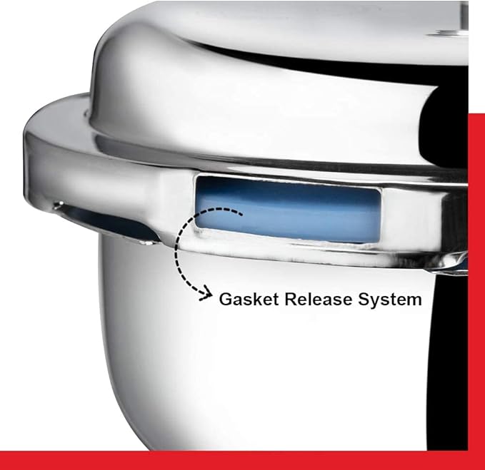 Vinod Pressure Cooker Stainless Steel – Outer Lid - 10 Liter – Induction Base Cooker – Indian Pressure Cooker – Sandwich Bottom – Best Used For Indian Cooking, Soups, and Rice Recipes, Quinoa