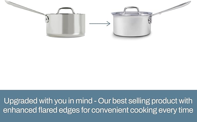 All-Clad D3 3-Ply Stainless Steel Cookware Set – 10-Piece Pots and Pans Set, Induction, Oven Broiler Safe 600F - Includes Frying Pans, Saucepan, Sauté Pan, Stockpot, Professional Cookware – Silver