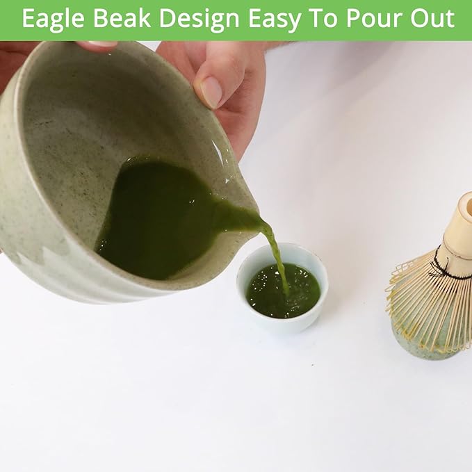 Matcha Whisk Set, Matcha Kit Set with Bowl, Whisk, Bamboo Scoop, Scoop Rest, Sifter - 5 Pcs Matcha Kit for Lover