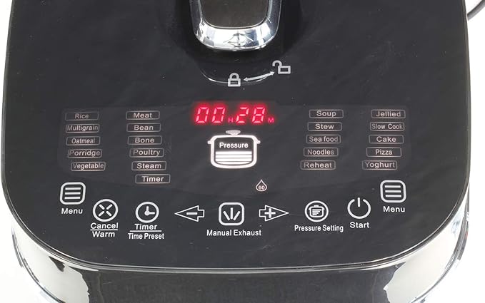Healthy Cuisine 6 QT (5.7 Liter) Electric Induction Heating Digital Pressure Cooker Large Cooking Basket LED Screen with Touch Selection Menu - - Premium Quality