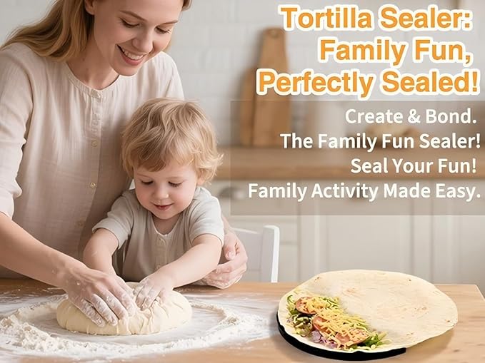 3-in-1 Tortilla Sealer and Quesadilla Maker for 10"+8"+6" Wraps | Adjustable & Detachable Crimper for Burritos, Tacos, Dumplings, Calzone, Sandwich | Dishwasher Safe