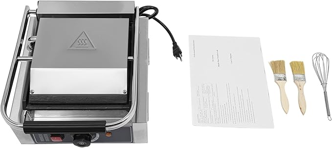 Commercial Panini Grill,1800W Electric Sandwich Panini Maker,Stainless Steel Double Sandwich Press with Adjustable Temper,122°F-572°F Non-Stick Panini Press Griddle Machine for Steaks Bacons