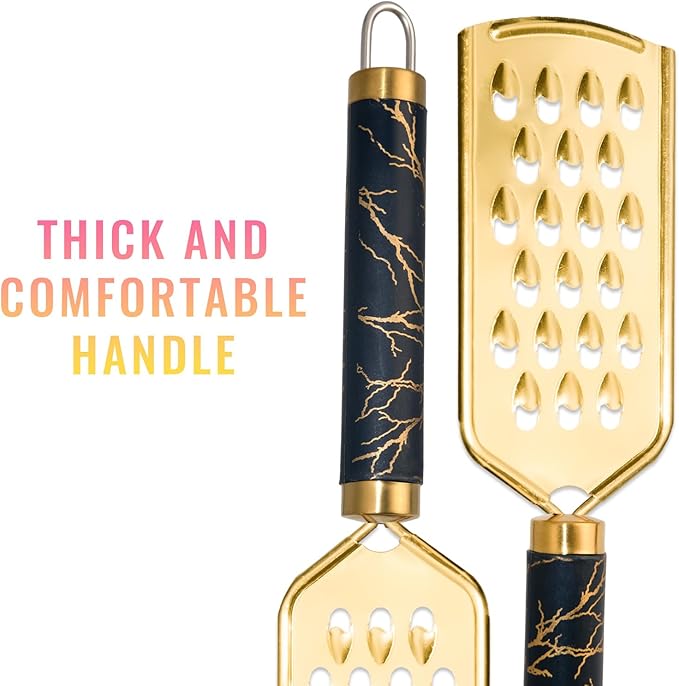 Professional Cheese Grater, Gold Stainless Steel Cheese Grater Handheld, Grater Hand Crank, Practical Kitchen Gadgets, Graters for Cheese, Chocolate, Spices (Extra)