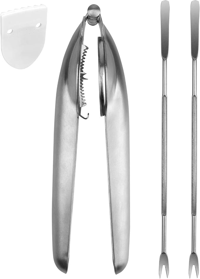 Anwenk Chestnut Clip Peeler Nutcracker Nut cracker Pecan Walnut Cracker 304 Stainless Steel with 3 Picks