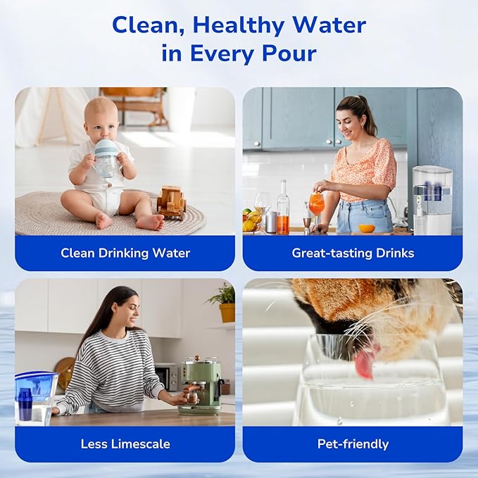 Fil-Fresh 4-Pack Water Filter Replacement for All PUR, PUR Plus Water Pitchers and Dispensers, Replace PPF900Z, NSF Certified, Advanced Version