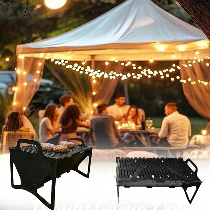 Slot Grill, Slot Grill Collapsible, For Easy Storage, Lightweight And Compact, For Camping, Travel, Party(31 * 31 * 3cm)