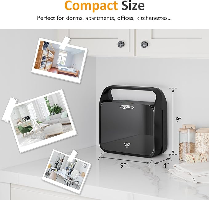 Sunvivi 3 in 1 Sandwich Maker, Electric Waffle Maker with Removable Non-stick Plates, 850W Panini Press Grill with Glass Top, Cool Touch Handle & Easy to Clean