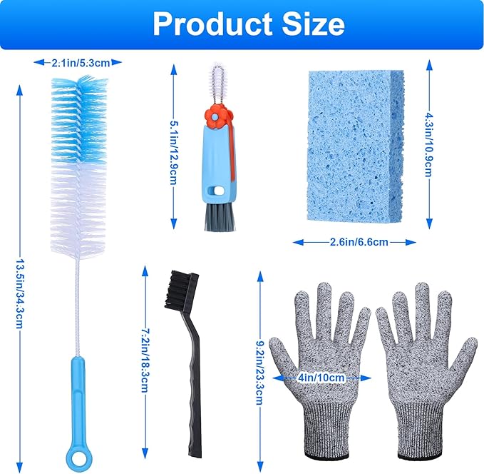 XANGNIER Mini Food Processor & Electric Vegetable Chopper Cleaning Brush Kits,5 Pcs Small Food Processors Cleaner Brush Tools Accessories