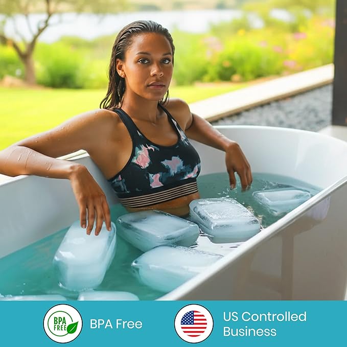 Extra Large Ice Block Mold (2-Pack) – 8 lbs Silicone Ice Brick Maker for Ice Bath & Cold Plunge – Giant Cube for Recovery, Muscle Relief & Coolers, Dishwasher Safe