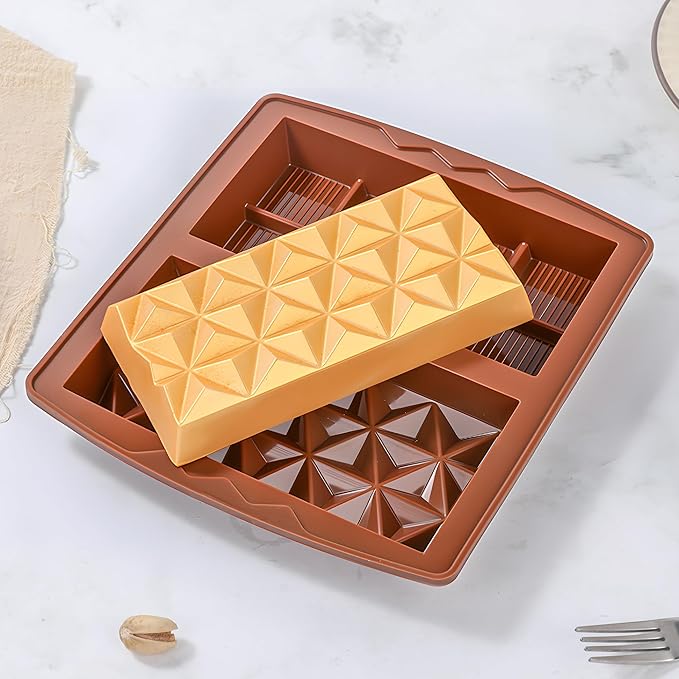1 Inch Chocolate Bar Mold Deep Dubai Stuffed Chocolate Molds Silicone Large Break Apart Silicone Molds (Mix,1 Pc)