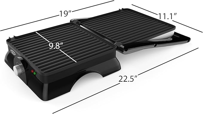Panini Press Indoor Grill and Gourmet Sandwich Maker, Electric with Nonstick Plates by Chef Buddy