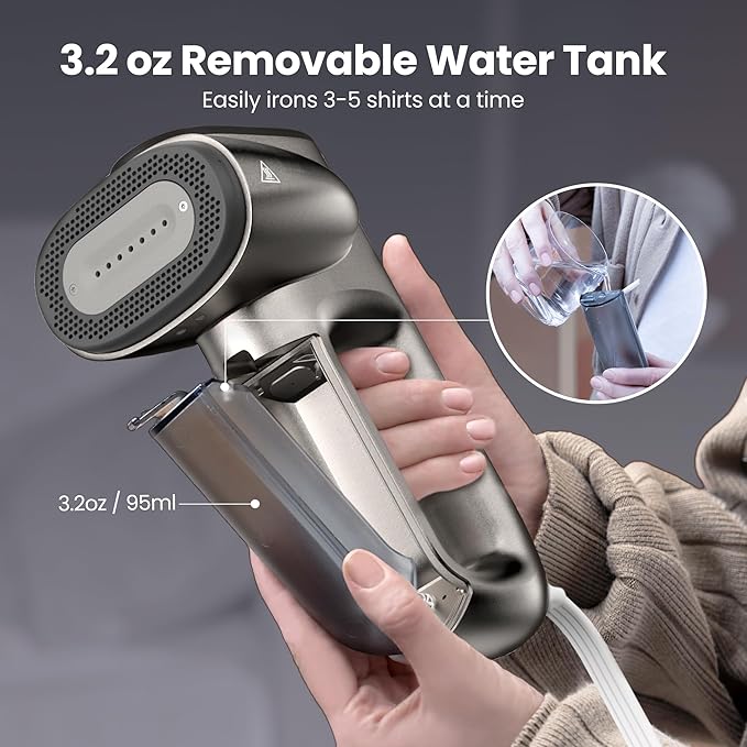 Neakasa Magic 1 Vacuum Steamer, Handheld Travel Garment Steamer for Clothes, 2300Pa Suction for Clothes Grips, Steamer Iron 2 In 1, for 110-120V Use (Silver)