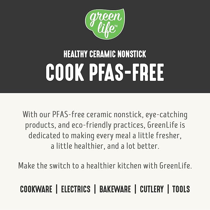 GreenLife 8QT Slow Cooker, Non-Toxic PFAS-Free Ceramic Nonstick Removable Interior Bowl, Programmable, Family Friendly, Keep Warm, Stovetop & Oven Safe, Dishwasher Safe Parts, Timer, Glass Lid, Black
