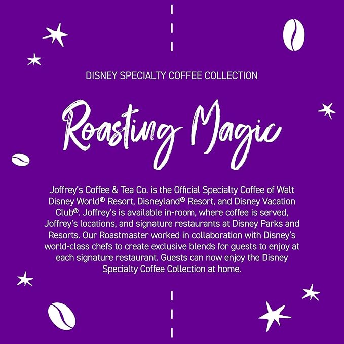 Joffrey's Coffee - Disney Organic Peru Alto Mayo, Single Origin, USDA Organic & Fair Trade Certified, Full Roast Arabica Beans, Kosher (Whole Bean, 11 oz)