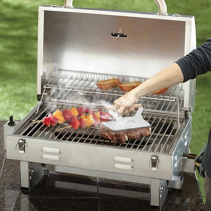 Onlyfire 5.5 Inch Burger Smasher, 304 Stainless Steel Square Burger Press with Wooden Handle for Flat Top Griddle Grill, Great for Cooking Bacon, Sandwiches, Meat, Steak