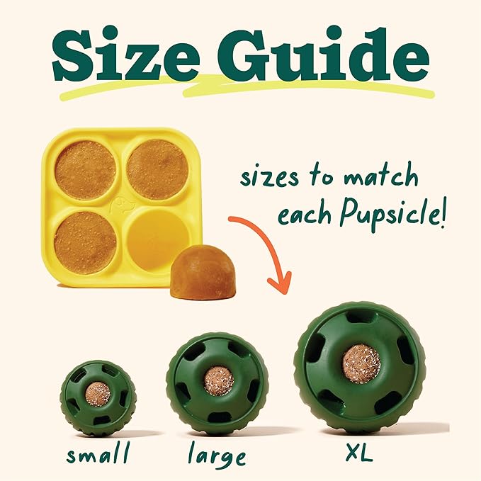 WOOF Pupsicle and Treat Tray - Long-Lasting Interactive Dog Toys and Silicone Dog Treat Mold - Keep Your Pup Busy - Easy to Clean - Dog Toys for Small Dogs 10-25 lbs