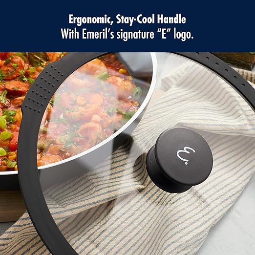 HENCKELS x EMERIL Lagasse Nola 11-inch Nonstick Wok with Lid, Heavy-Gauge Aluminum for Fast, Even Heat Cooking, Made in Italy, Black