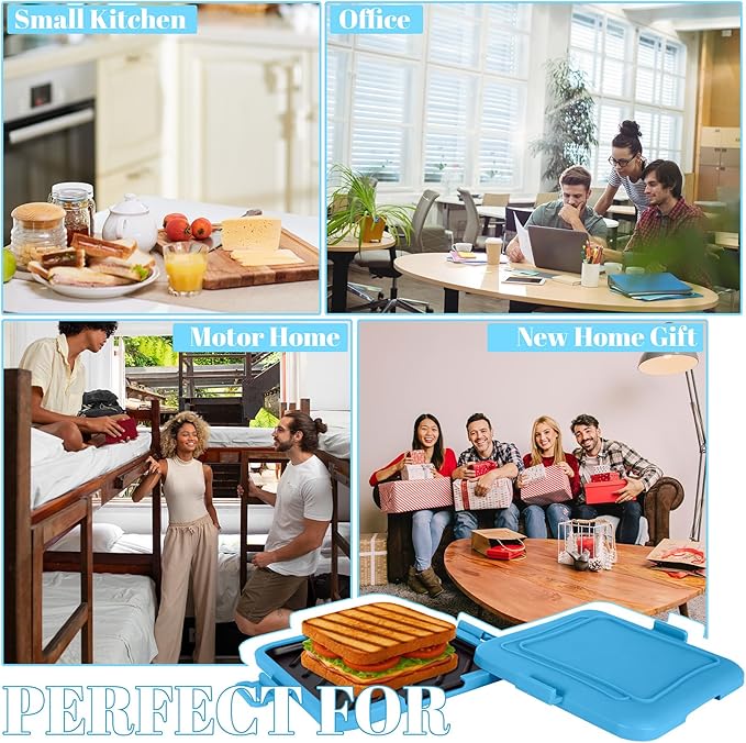 Microwave Sandwich Maker - Microwave Toastie Sandwich Maker,3-in-1 Toastie Panini Press with Dishwasher Safe Design No Electricity Needed Fast Cooking for Travel Friendly/Office/Home(Blue)