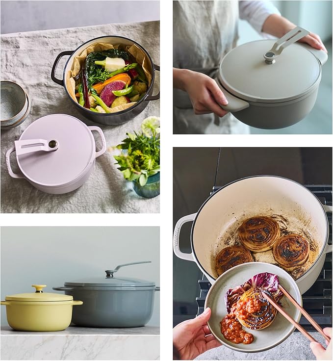 Vermicular Oven Pot 2.0 | Lightweight Enameled Cast Iron Pot | 26cm (5.9 Qt) | Non-Toxic | Induction-compatible | Dutch Oven | Made in Japan | Sea Salt White