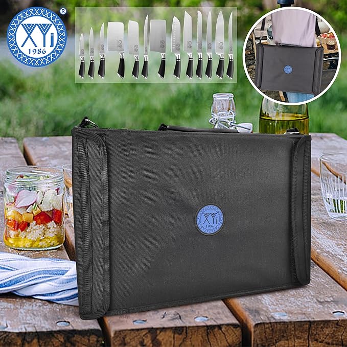 XYJ Knives Authentic Since 1986,Chef Knife Professional Set with Bag,Cleaver Butcher Knife for Meat Cutting Bag