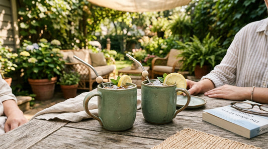 The Afternoon Slow-Down: Iced Tea in Sage Green Mugs