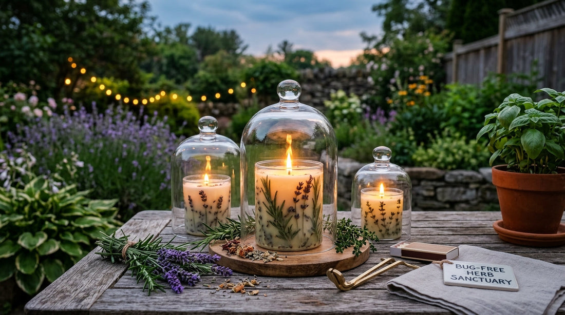 Bug-Free Sanctuary: Herb Candles and Glass Covers
