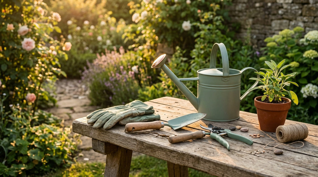 Golden Hour: Sage Green Tools in Natural Light