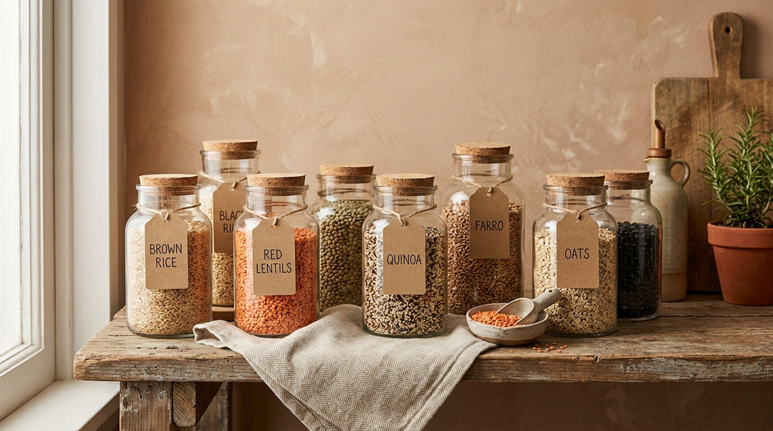 Earth Tones: Styling Grains in Glass Jars