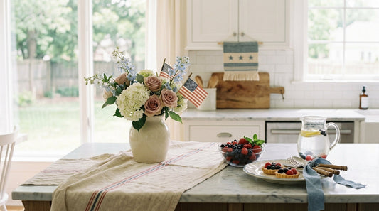 Red, White, and Blue Done Softly: Elegant July 4th Kitchen Styling