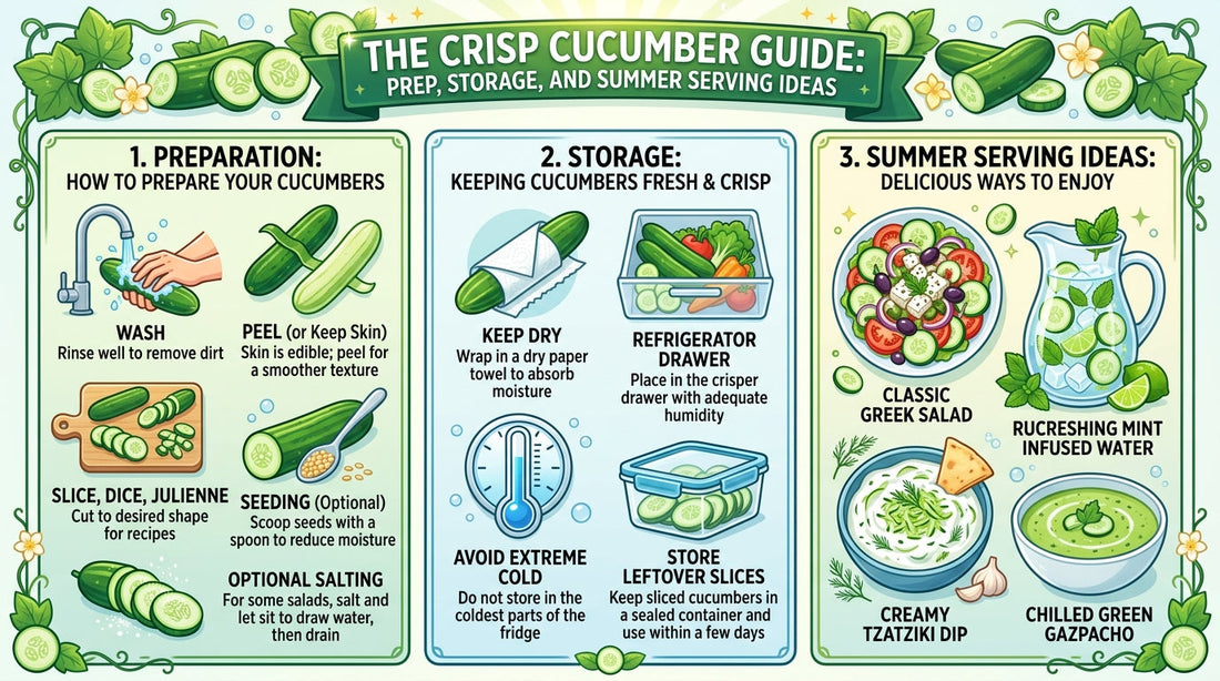 The Crisp Cucumber Guide: Prep, Storage, and Summer Serving Ideas