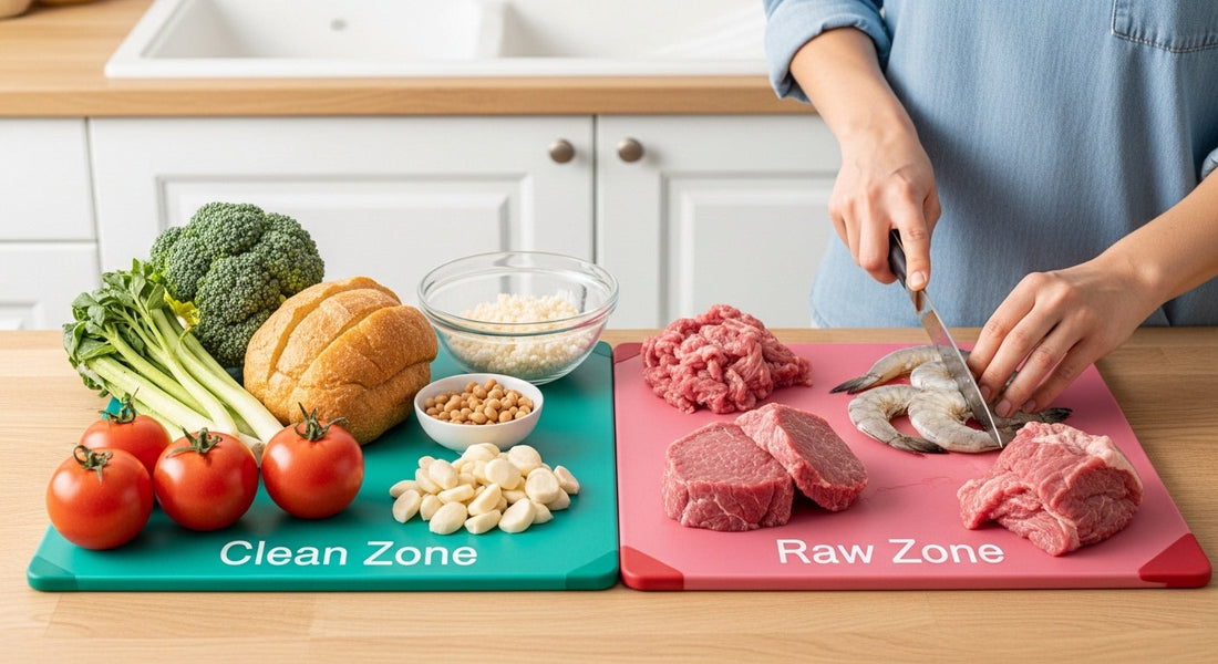 One Board, Two Zones: A Cleaner Way to Prep Raw and Ready-to-Eat Foods