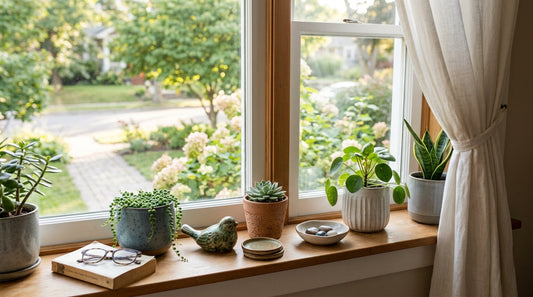 Windowsill Styling: Enhancing Your View with Plants and Ceramics