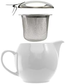 Zero Japan Bee House Round Teapot For One, 15 Oz - Ceramic Tea Pot with Stainless Steel Lid and Infuser, Diswasher and Microwave Safe Tea Pots (Hydrangea Blue)