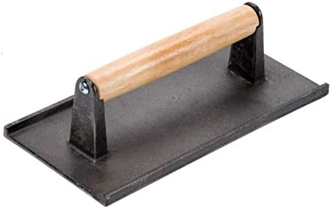 AME D'ESSENCE (1-PC) Cast Iron Steak Weight Commercial Grade Heavy Burger Press Great for Hamburger or Panini Iron Press Medium Size 8 x 4
