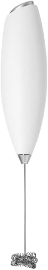 Milk Frother Wand - Powerful Electric Hand Whisk and Mini Blender for Coffee, Matcha and Protein Shakes - Includes 2 AA Batteries - Durable, Easy to Clean and Fast Frother (WHITE)