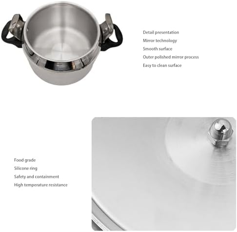 Pressure Cooker, 3/4 / 5 Liters Aluminum Explosion Proof Pressure Canner for Home and Commercial Use, with Easy Opening & Closing Lid for Gas, Electric, or Flat Top Stoves (3L)
