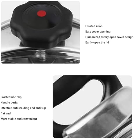 Pressure Cooker, 3/4 / 5 Liters Aluminum Explosion Proof Pressure Canner for Home and Commercial Use, with Easy Opening & Closing Lid for Gas, Electric, or Stoves ()