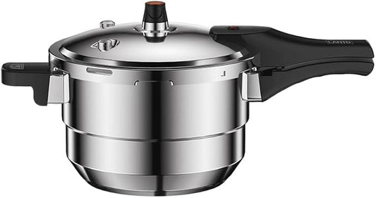 80Kpa Pressure Cooker Stainless Steel 8L Large Capacity, Pressure Canner with Steaming Rack Compatible with Gas & Induction Cooker (5L)