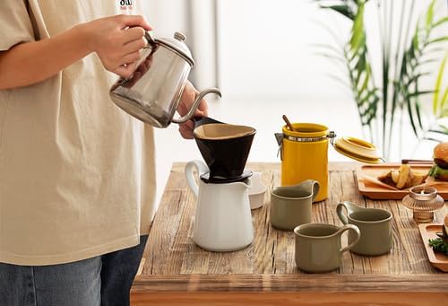 Zero Japan - Bee House Pour Over Coffee Dripper - Lead-Free & Cadmium-Free Ceramic Coffee Maker with Elegant Peek Hole, Drip Cone Brewer Coffee Gift, Brewing Accessories - Antique Green, Standard Size