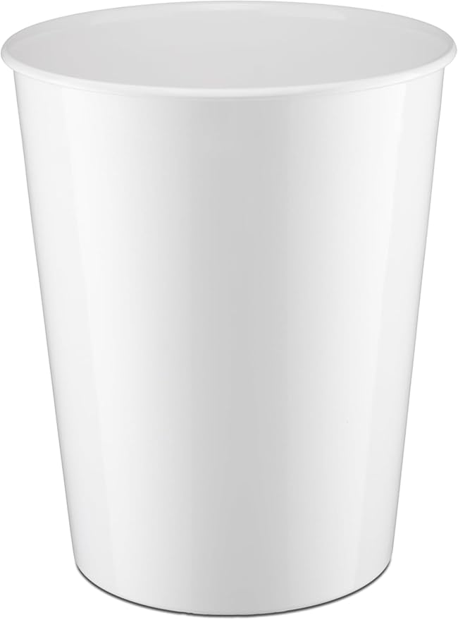 Monarch Abode White Handcrafted Metal Wastebasket for Home Office Bedroom, Decorative Waste Basket, Modern Bathroom Garbage Can, Durable & Decorative Trash Bin, White Bathroom Trash Can