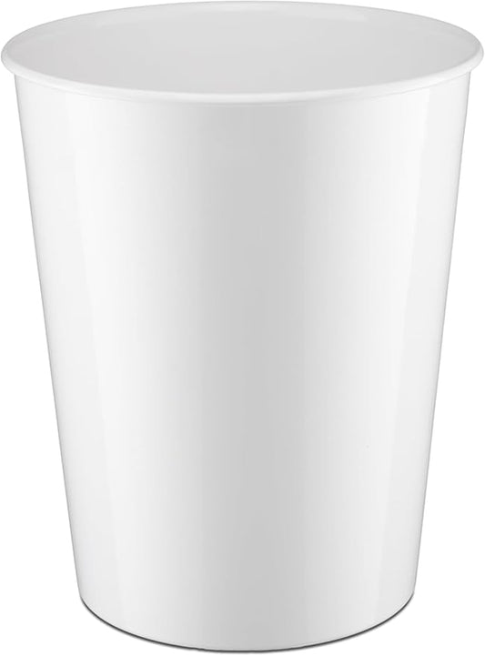 Monarch Abode White Handcrafted Metal Wastebasket for Home Office Bedroom, Decorative Waste Basket, Modern Bathroom Garbage Can, Durable & Decorative Trash Bin, White Bathroom Trash Can