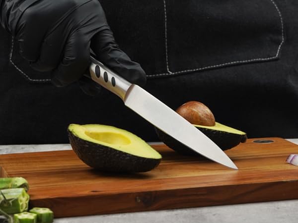 3PCS High Carbon Stainless Steel Kitchen Knife Set - 8" Chef Knife, 7" Santoku Knife, 5" Utility Knife | Sharp, Rust-Resistant Cooking Knives for Home Kitchen, BBQ| Ideal Gift for Cooks