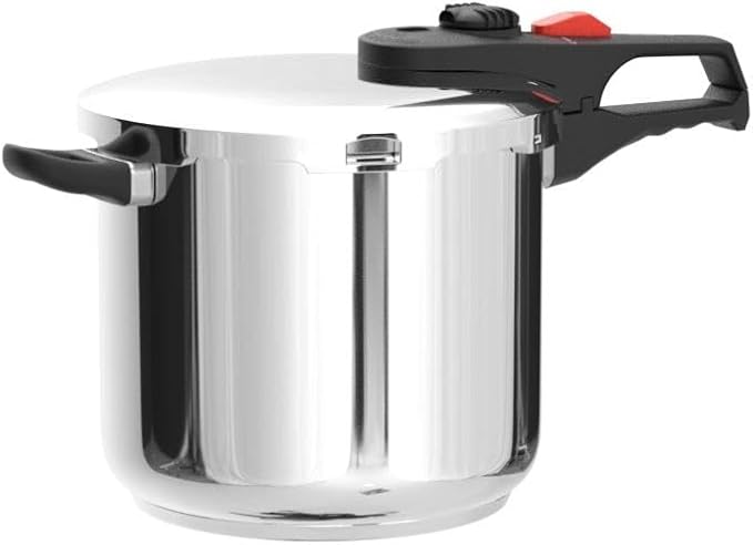Magefesa Practika Plus 8-Quart Stainless Steel Pressure Cooker, Suitable for All Types of Stovetops, 5-Layer Heat Diffuser Bottom, 5 Safety Systems, Even Heat Distribution