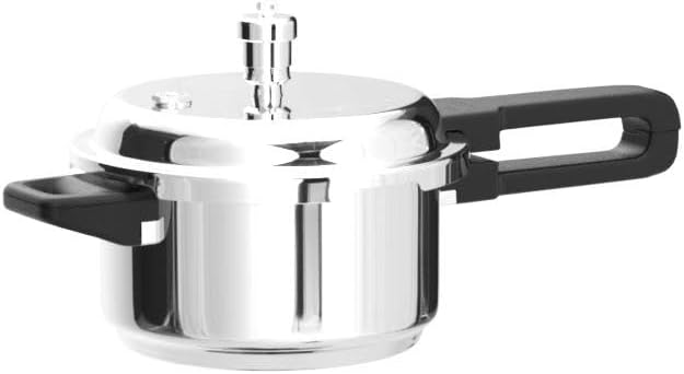 Vinod Pressure Cooker Stainless Steel – Outer Lid - 2 Liter – Induction Base Cooker – Indian Pressure Cooker – Sandwich Bottom – Best Used For Indian Cooking, Soups, and Rice Recipes, Quinoa