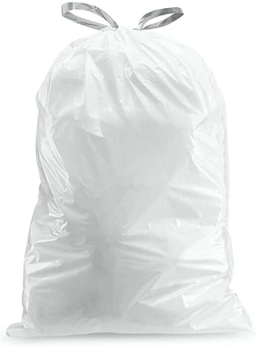 Plasticplace White Drawstring Lavender and Soft Vanilla Scented Garbage Can Liners │ Compatible with Code Q (200 Count) │ 13-17 Gallon │ 25.25" x 32.75"